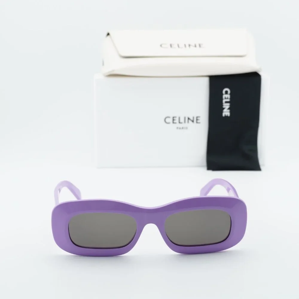 Celine CL40294I 78A Rectangle Sunglasses - Shiny Purple/Grey - Picture 2 of 9